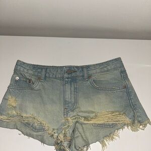 Urban Outfitters Faded Blue Distressed Jean Shorts